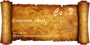 Csernus Ubul névjegykártya